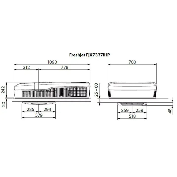 DOMETIC FRESHJET PRO - Complete Airconditioner with ADB - 7 Series. (2-Part Pick)
