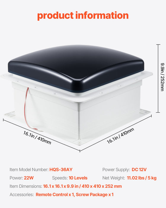 Dimensions of Roof Vent