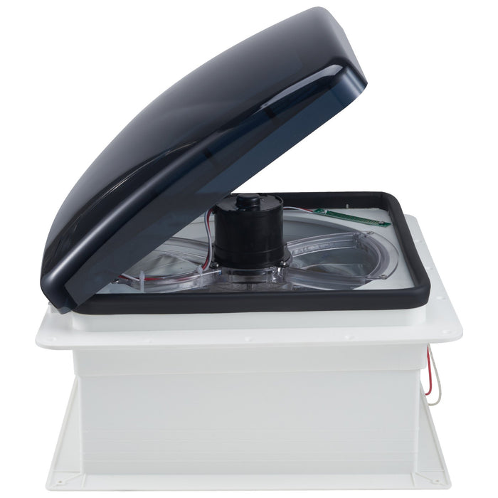 Roof vent with black cover on a white background