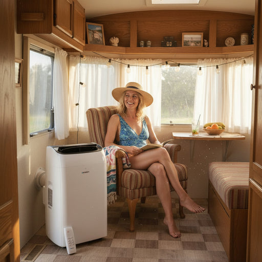 Relaxing in the Caravan with 12000BTU Portable Air Conditioner