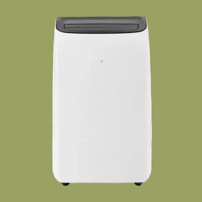 White portable air conditioner with black top 12000 BTU