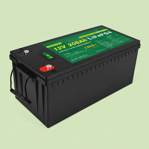 Black battery 12V 200Ah battery with green label