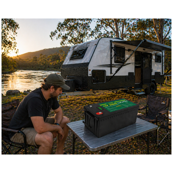 12V Lithium Battery at caravan site