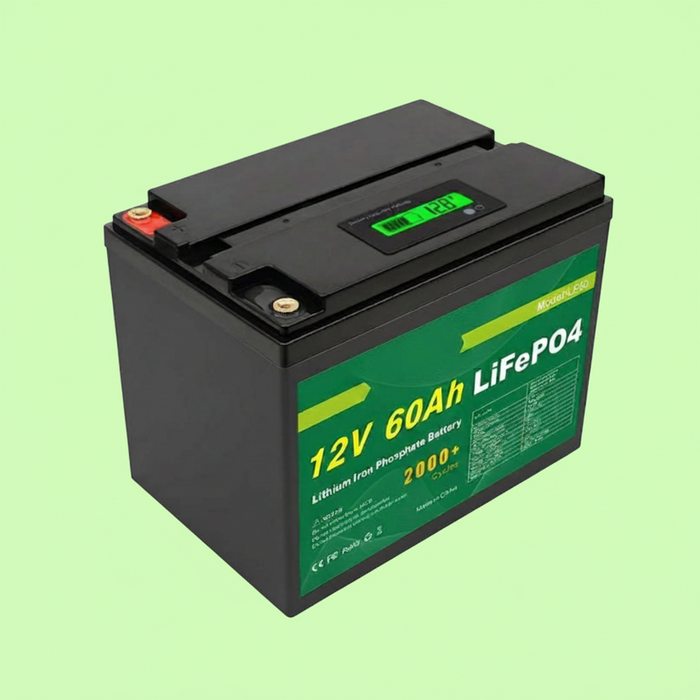 Lithium iron phosphate battery with green label