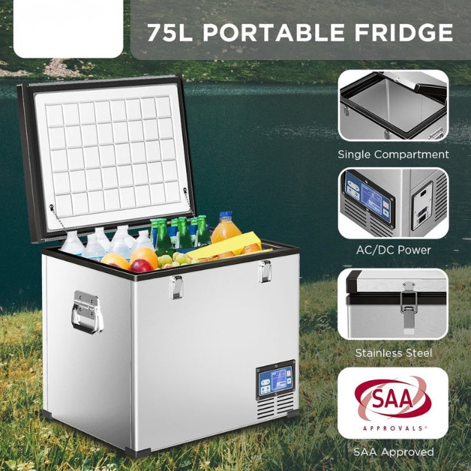 12V Caravan Chest Fridge Freezer 75L