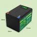 Sunovo lithium iron phosphate battery with dimensions labeled