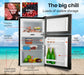 Caravan fridge freezer with labeled features