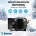 Wancool compressor technology in a snowy landscape with features listed.