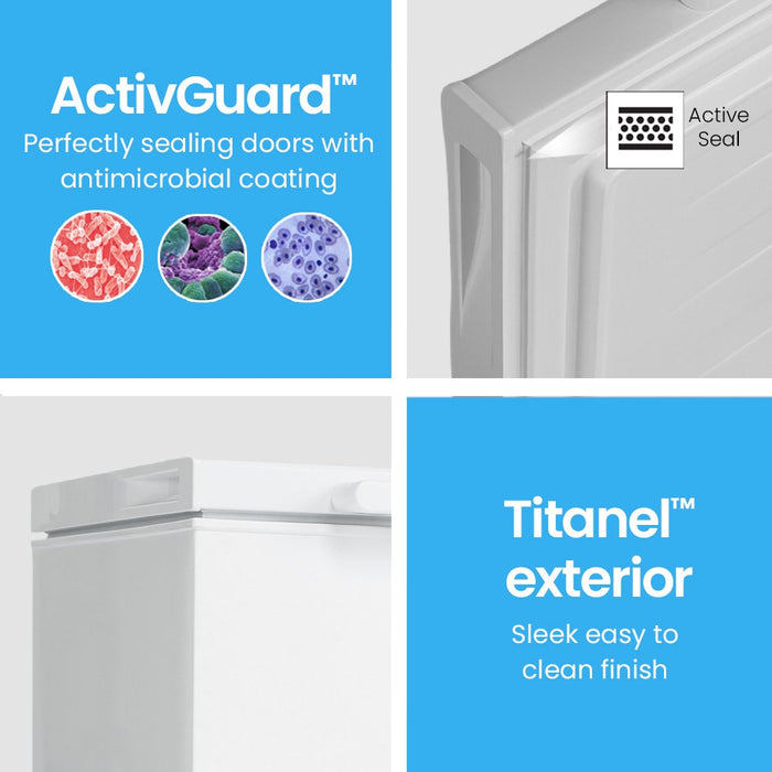Advertisement for ActivGuard and Titanel with text and images of doors and antimicrobial coating.