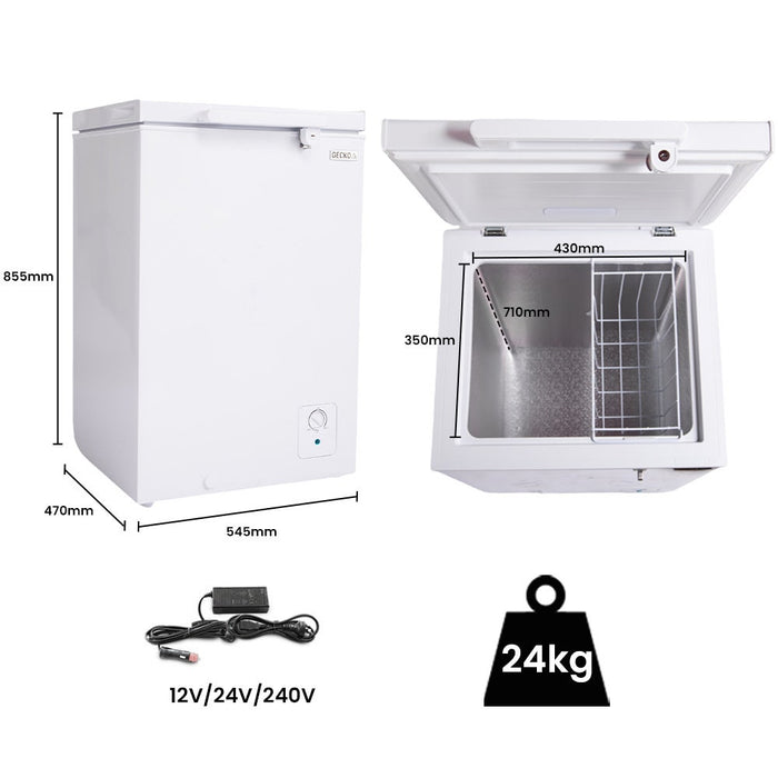 Dimensions  of 12V Chest Deep Freezer 100L