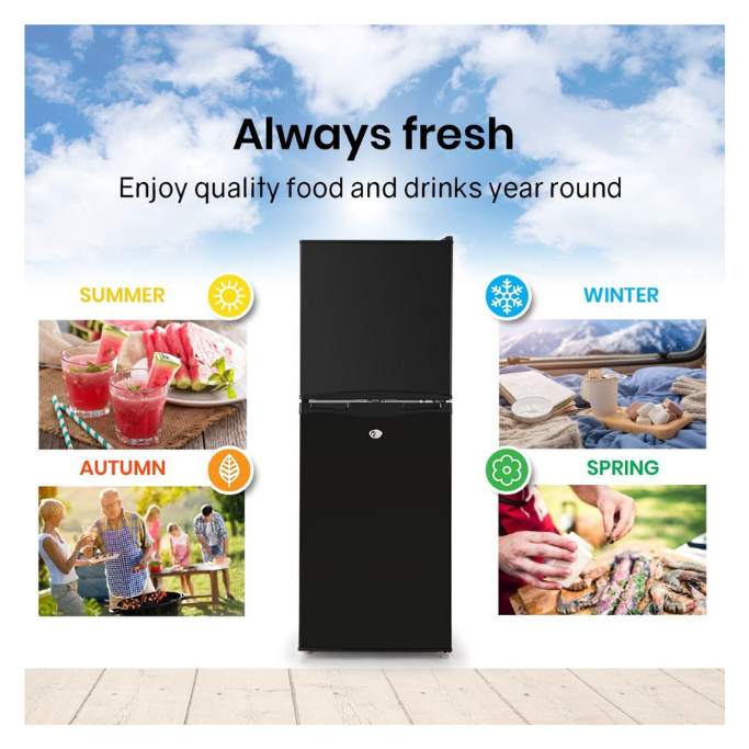 125L caravan fridge freezer features
