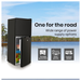 Black refrigerator with power supply options