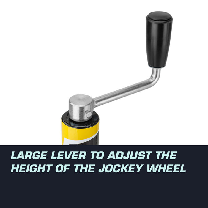 Large Jockey wheel adjustment lever  on caravan mover