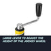 Large Jockey wheel adjustment lever  on caravan mover