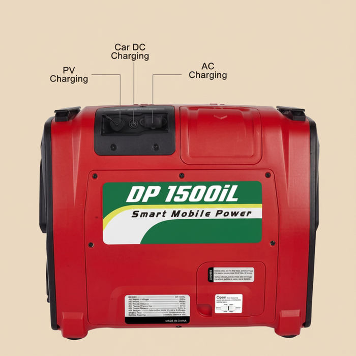 Red power station with 'DP 1500iL Smart Mobile Power' label