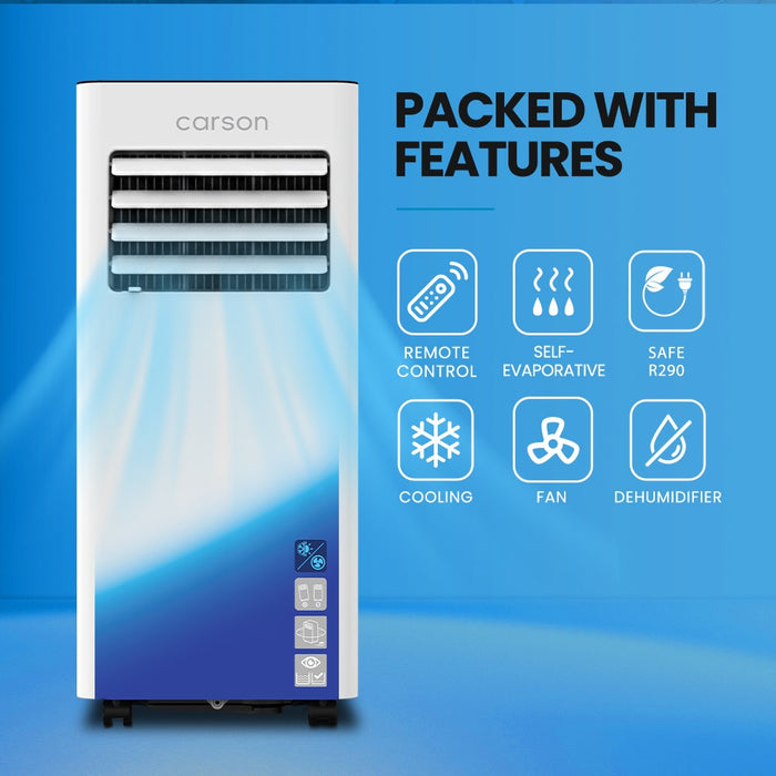 Portable air conditioner with features listed