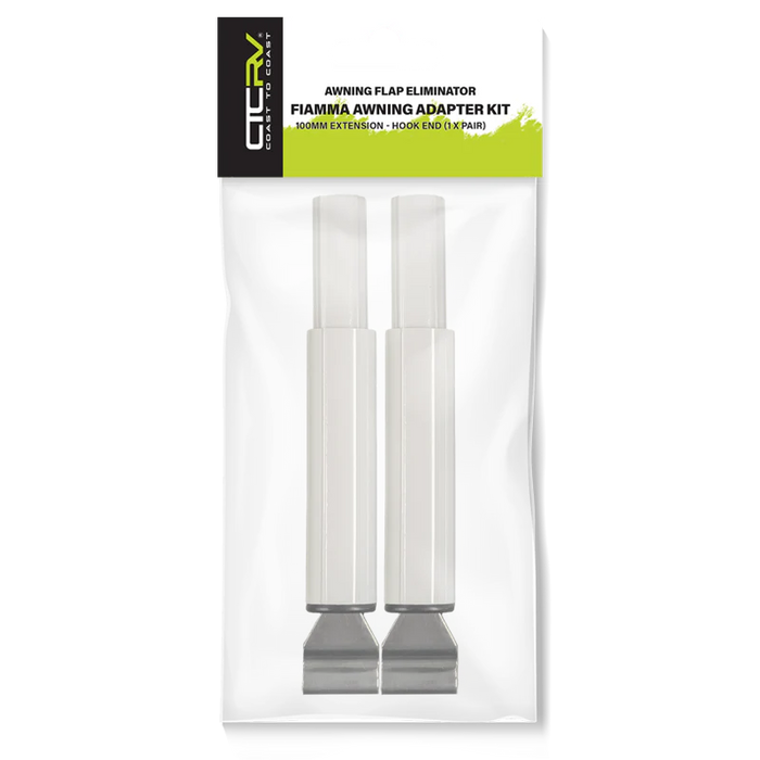 Flap Eliminator Hook End Adaptors (Pair) | for Fiamma F45 Awning | Available in Black or White