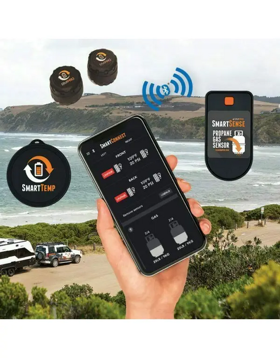 BMPRO SmartConnect App-Based Sensor Kit | 2 x Tyre, 1 x Gas & 1 x Temperature Monitoring