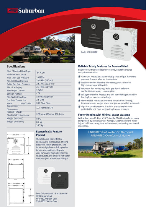 Suburban Instantaneous Tankless Hot Water System ST60A