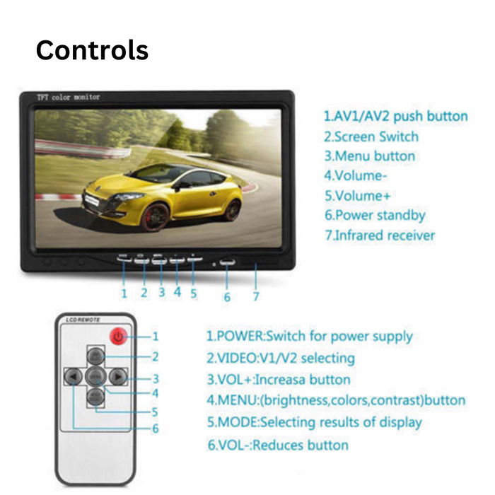 Caravan Reversing Camera with 7" LCD Monitor + Dual Digital Cameras