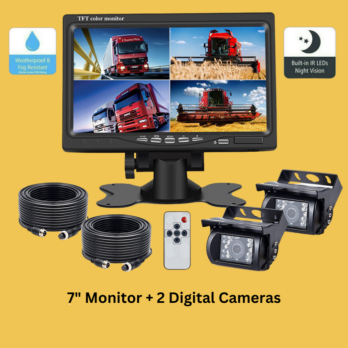 Caravan Reversing Camera with 7" LCD Monitor + Dual Digital Cameras