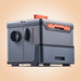 Gray and orange portable diesel heater