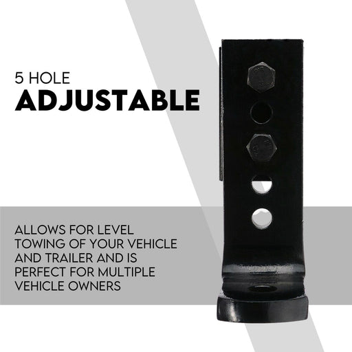 Black adjustable towing hitch with 5 holes