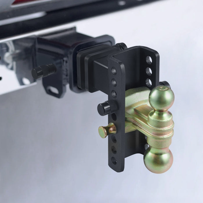 Towing hitch with ball mount on a white background