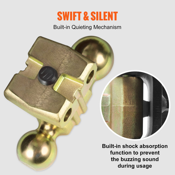 Dual Tow ball with shock absorber