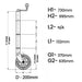 Technical drawing of a Jockey Wheel with dimensions labeled