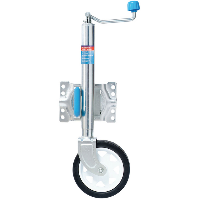 Ark Jockey Wheel 200mm Steel Rim Rubber Wheel + Swivel. JWN8SU