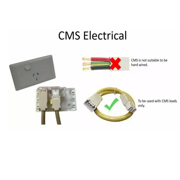 CMS 15AMP Single 15A Autoswitch Inlet Black with RCD Switch IP44 | JILCBBK-A