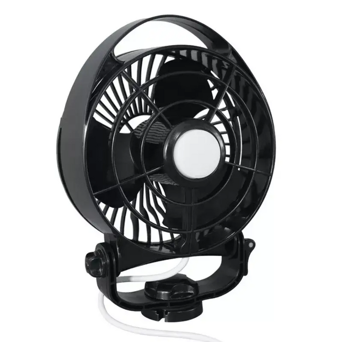 Caframo Maestro 12V Black 6" Variable Speed Fan w/ Light and Wired Control. 7482CABBX