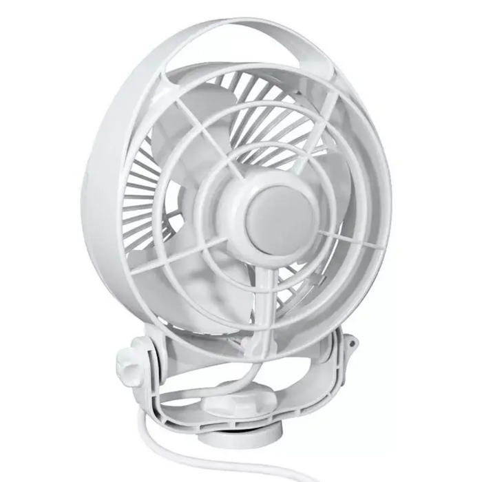 Caframo Maestro 12V White 6" Variable Speed Fan w/ Light and Wired Control. 7482CAWBX