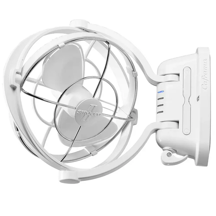 Caframo Sirocco II 12/24V White 7" Gimbal Fan w/ 3 Speed. 7010CAWBX