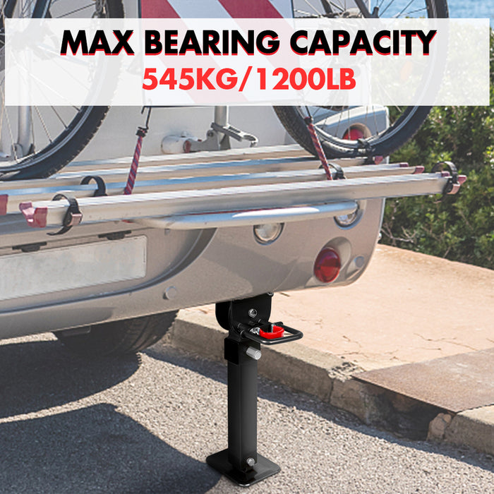 Bicycle rack on a vehicle with 'Max Bearing Capacity' text displayed.