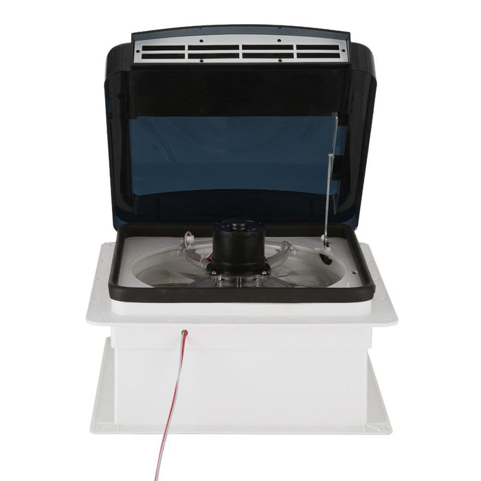 Roof top vent with black cover and white base