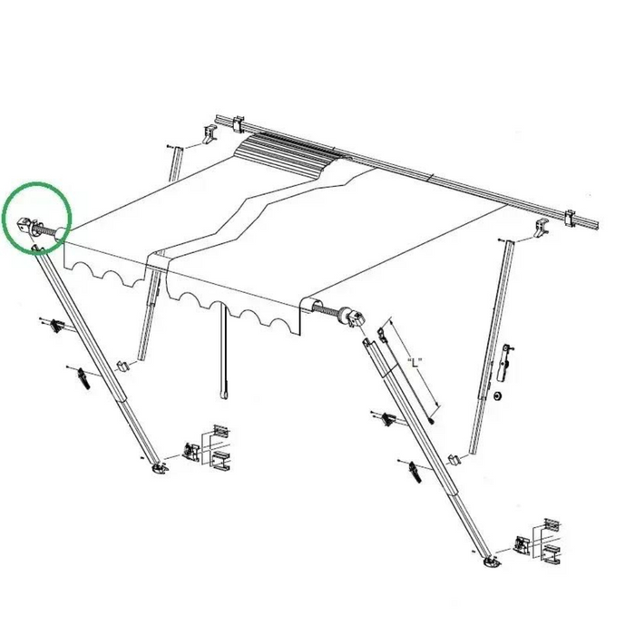 Carefree Spring Assm Non-Cam End For 8' To 17' Awn. R00923WHT