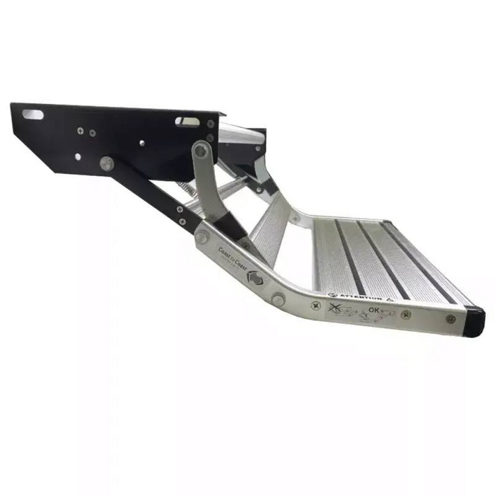 Coast Mk2 Silver Spring Loaded Aluminium Fold Out Single Step - 588mm Wide