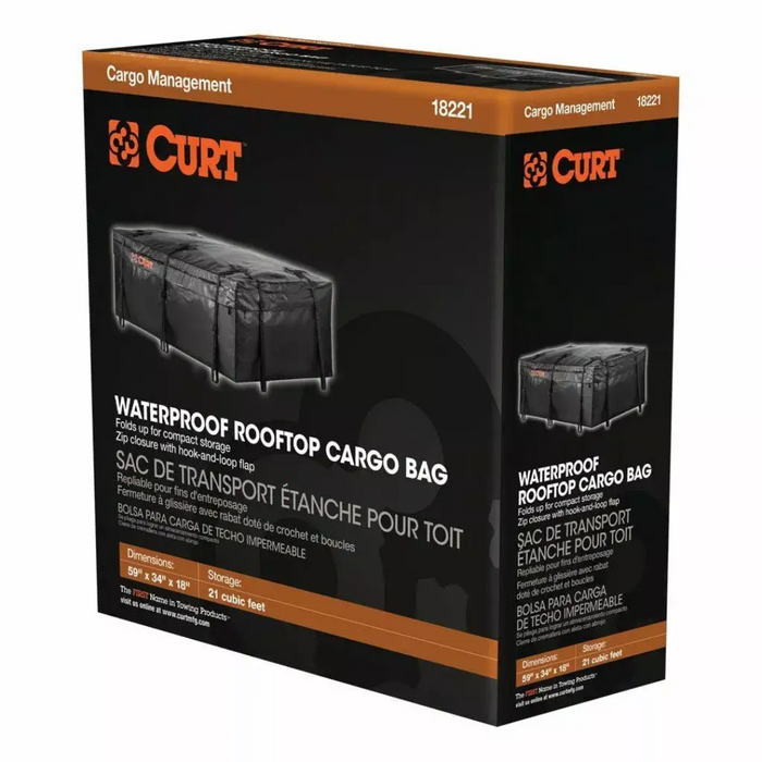 Curt Cargo Bag - Weather-Resistant Vinyl - 1498 x 863 x 533mm. 18221