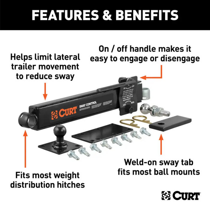 Curt Sway Control Kit with Bolt-on Chassis Adaptor. 17260-85