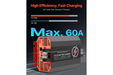 DC-DC battery charger with high efficiency and fast charging features on a dark background