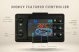 Control panel with digital display and labeled buttons