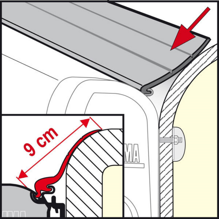 Fiamma Awning Rain Guard L 550cm Length. 98655Z016