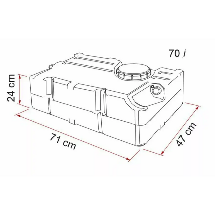 Fiamma 70L Water Tank. 08306-01- / OLD: 01537-01-