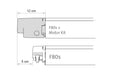 Technical drawing of F80s and F80s+ Motor Kit dimensions