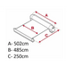 Measurement chart of a roll of fabric with dimensions labeled A, B, and C on a white background.