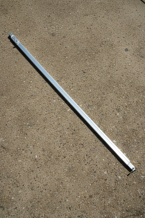 Metal caravan awning leg with a cylindrical shape 