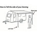 Diagram showing how to determine the side of a caravan awning with labels for left and right sides.