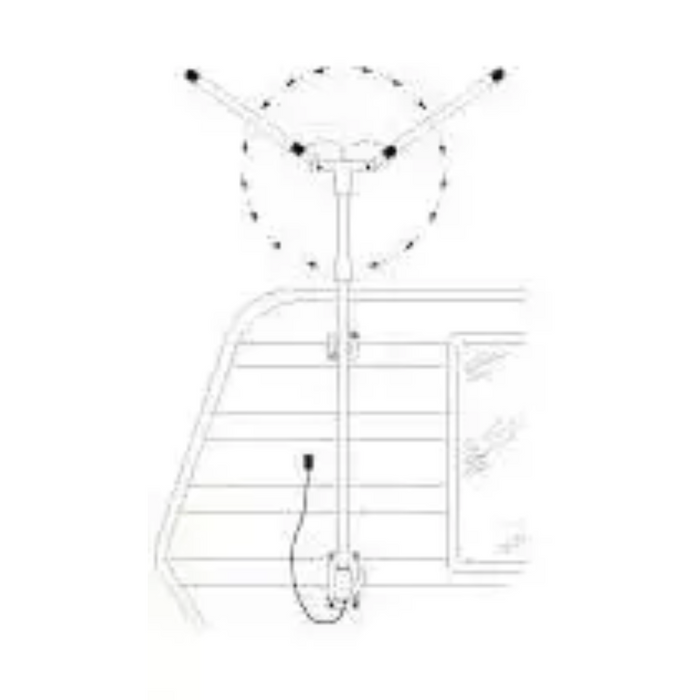 Foldaway Standard Caravan Tv Antenna W/4M Cable. Standard